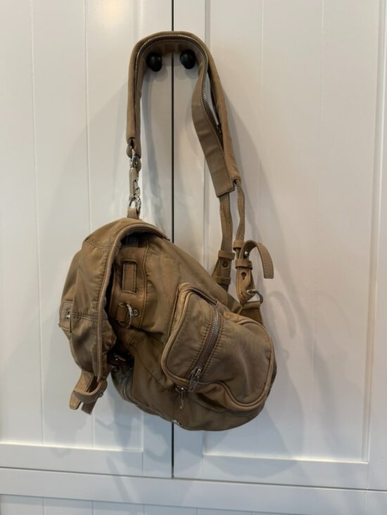 AUTHENTIC Alexander Wang Mini Marti Backpack Shoulder Bag Tan Lambskin Leather